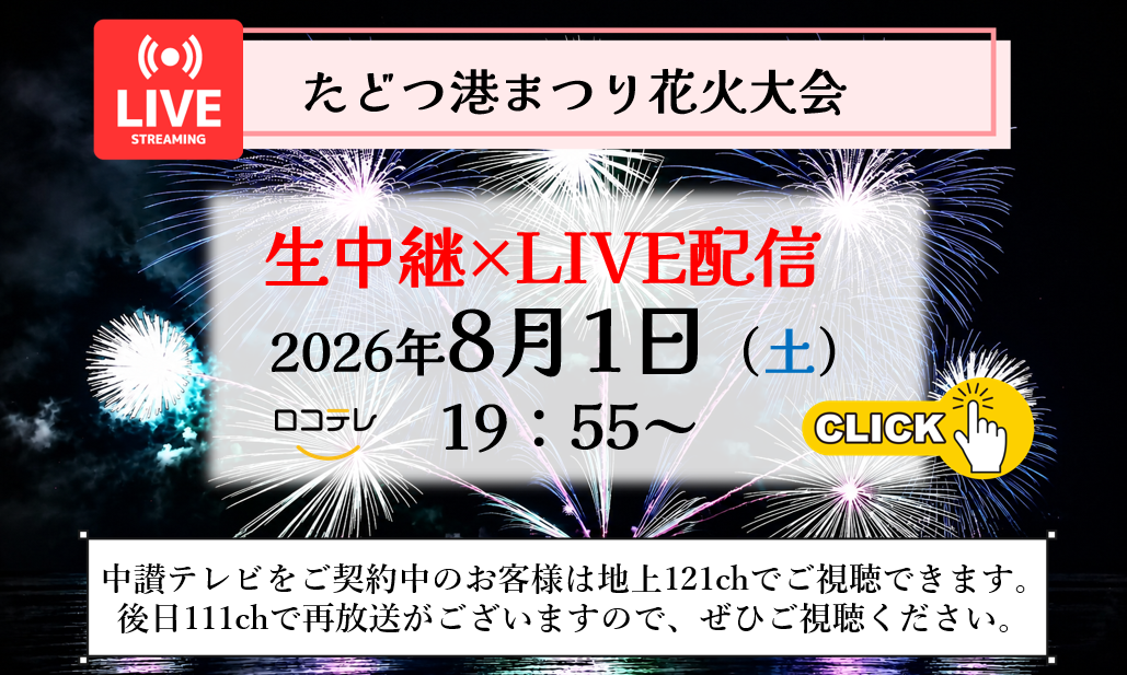 たどつ港まつり花火大会 LIVE配信